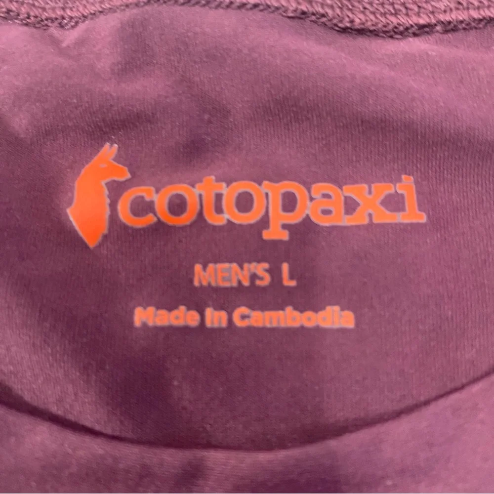 Cotopaxi Shirt Men's L Burgundy Fino Tech Tee Performance Casual Outdoor Hiking - Picture 5 of 13